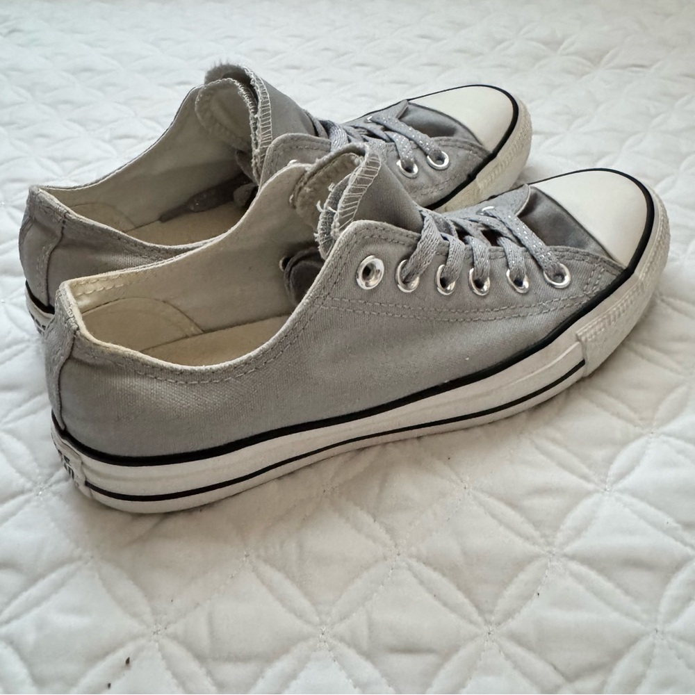 Converse Chuck Taylor All Star Double Tongue Low Top Sneaker Gray White Size 8 - Picture 11 of 15